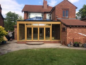 The outside view of an Accoya wood orangery