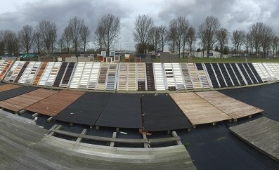 A selection of accoya wood samples in different colours