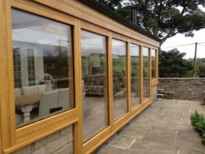 Oak effect Accoya conservatory outside view