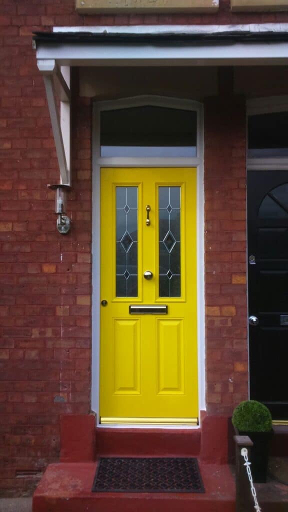 yellow entrance door