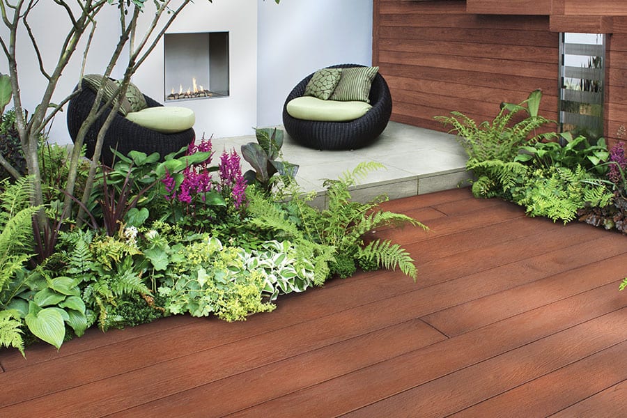 Wooden effect decking