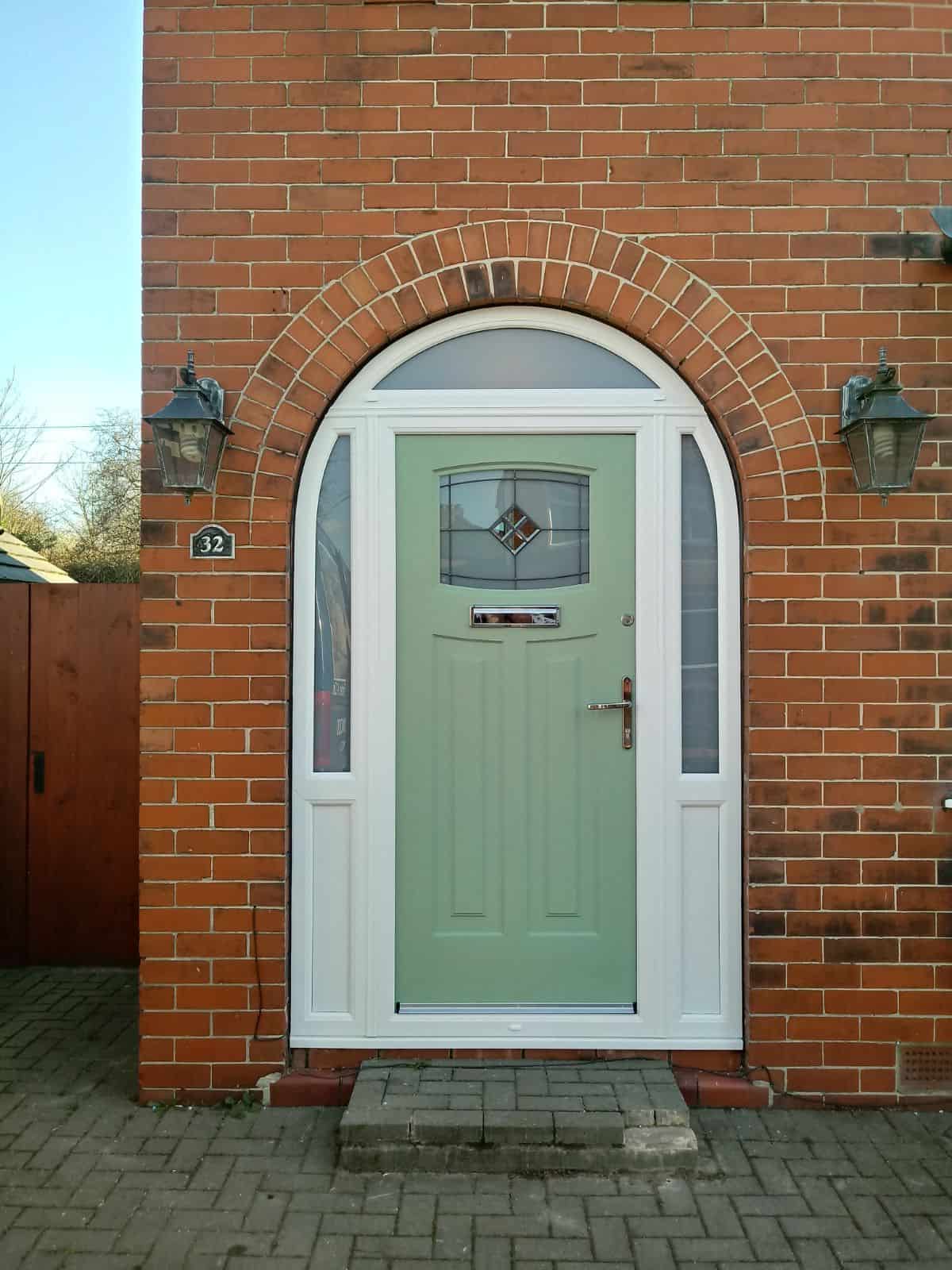 Newark rock door in white uPVC frame