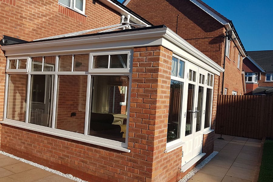 Outside view of a timber orangery