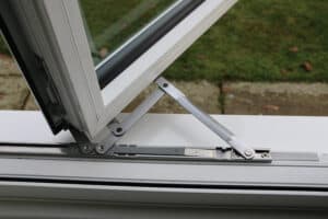 White aluminium window opening