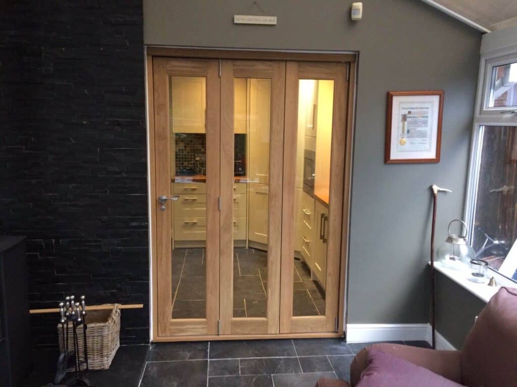 Wooden Internal Bifold Doors with glass