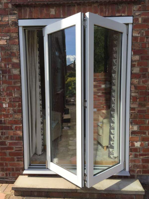 Accoya wood bifold doors with two panels