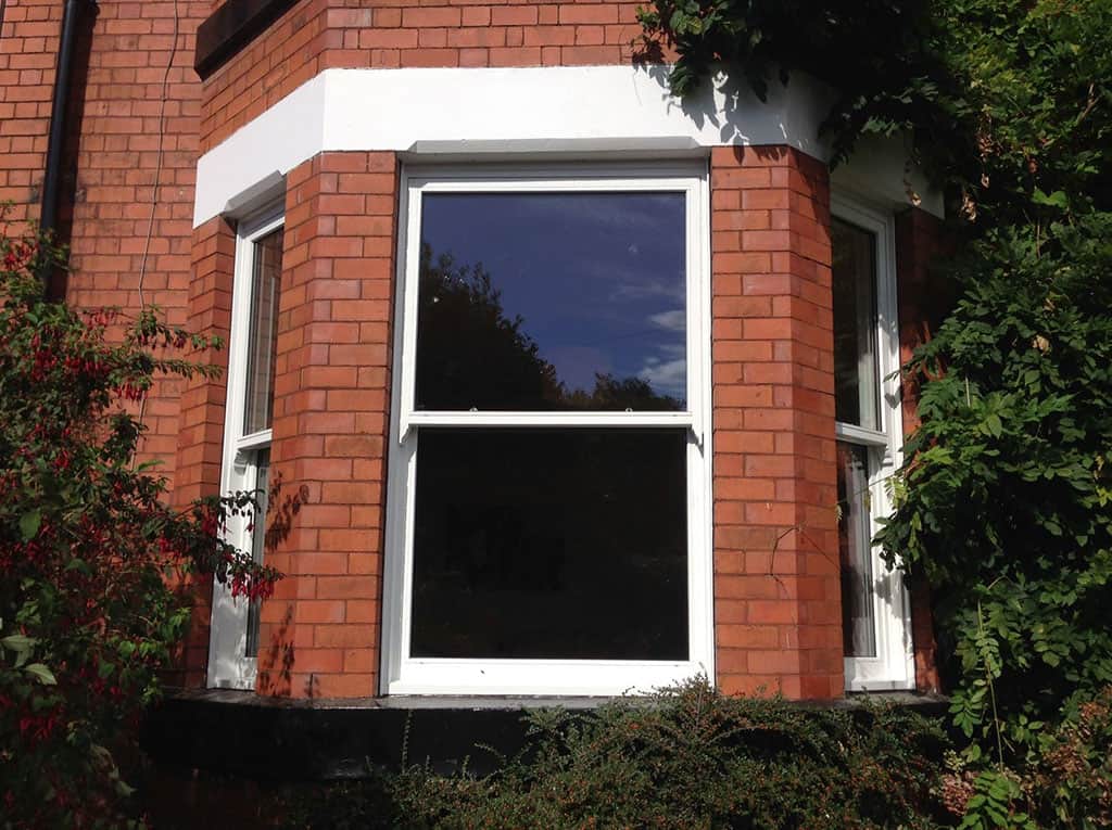 White Accoya wood timber sliding sash windows