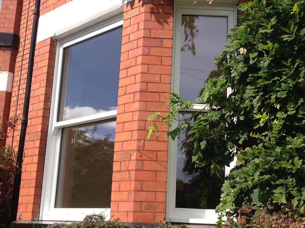 White bay timber sliding sash windows