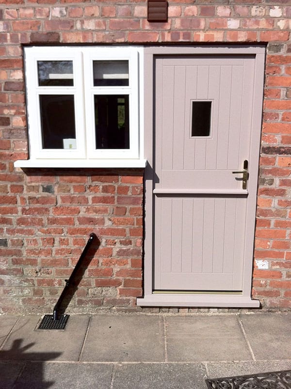 Accoya wood timber stable door and white uPVC window