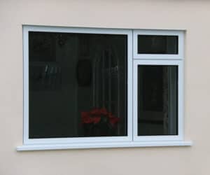 aluminium windows in white outside view