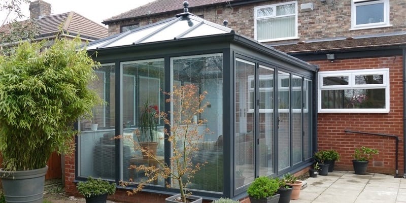 Grey glazed conservatory