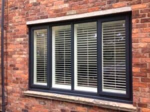 grey and white accoya window