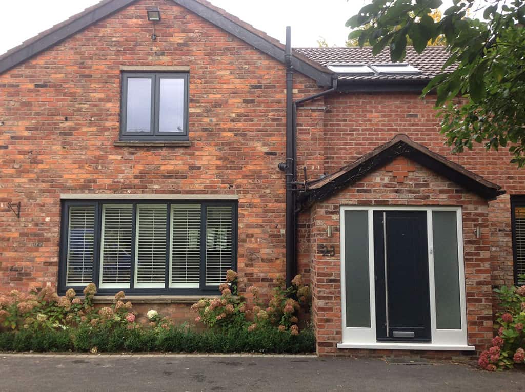 Grey-white Accoya wood windows