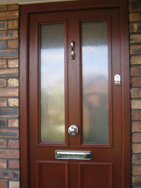 Hardwood door with heritage door lock