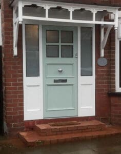 Mint green Accoya wood timber doors