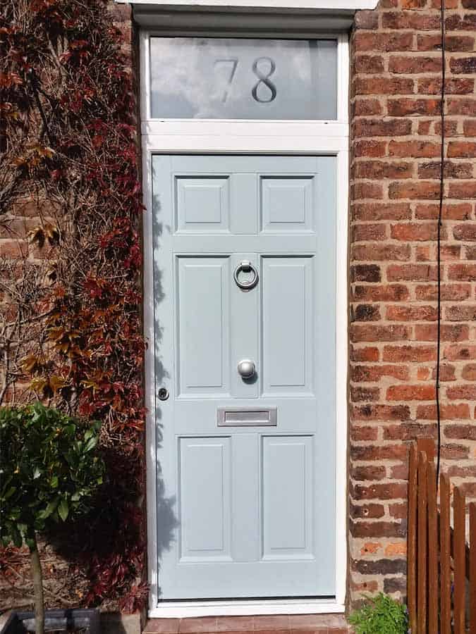 Sandblasted accoya wood door