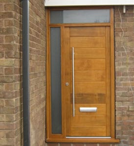 Solid oak timber entrance door