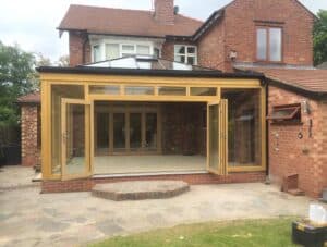 Timber orangery bifolds