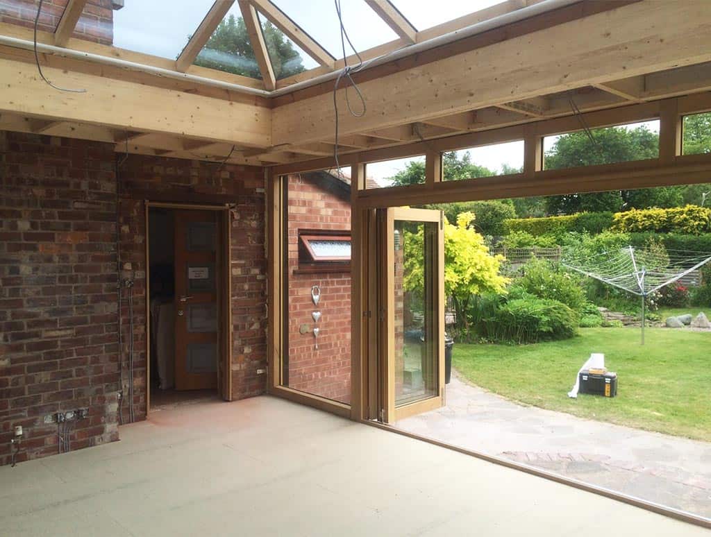 timber orangery interior construction