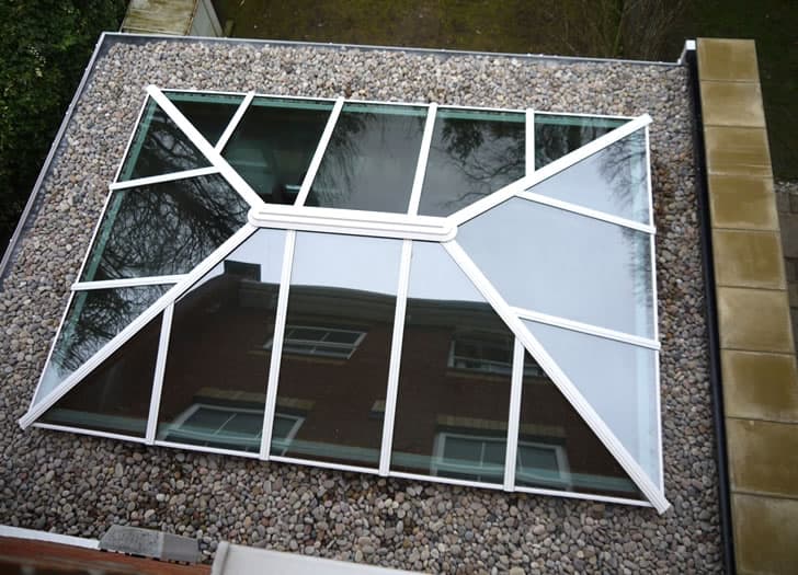 Birdseye view of a uPVC orangery