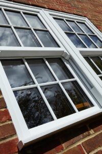 White uPVC sliding sash windows