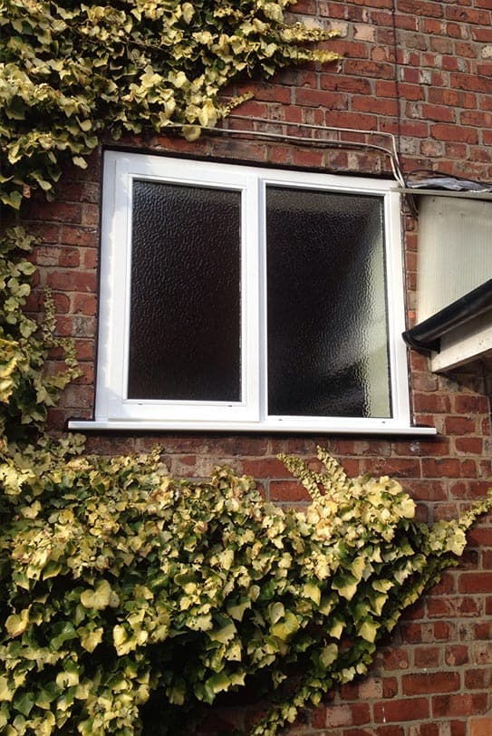 White Accoya wood timber window